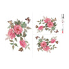 Papel de Seda Opapel Flor Rosas Borboleta 30x45cm para Decoupage e Artesanato 2483 - Opa
