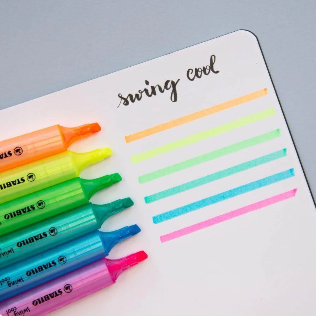 Marca-textos Swing Cool Fluorescente 1-4mm 6 Cores para Grifar e Lettering - Stabilo