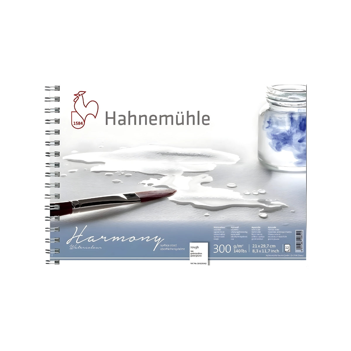 Bloco de Papel para Aquarela Hahnemühle Harmony 300g/m² Textura Rugosa com Espiral 12 Folhas