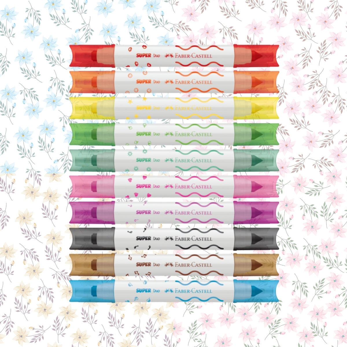 Estojo Canetinhas 2 Pontas Super Duo 10 Cores - Faber-castell Duo150610