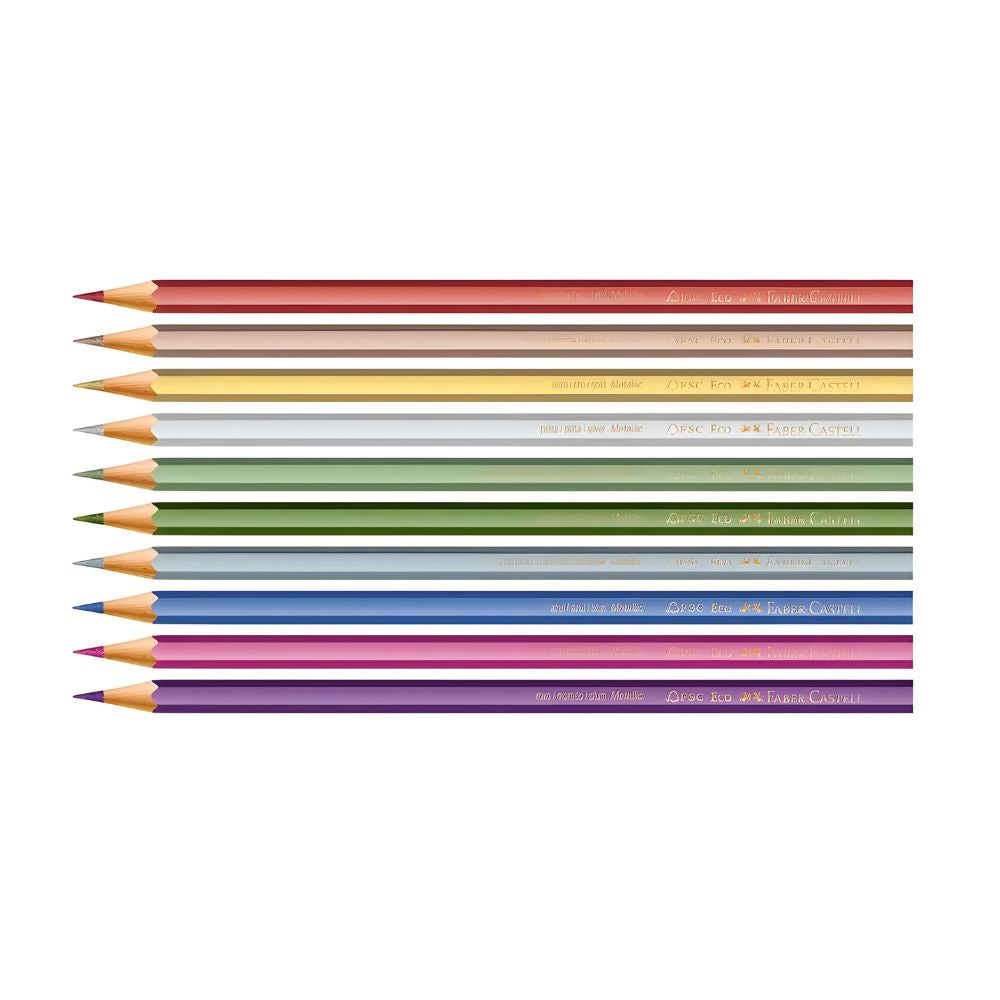 Estojo Lápis de Cor Ecolápis Metallic 10 Cores - Faber-castell 120410g