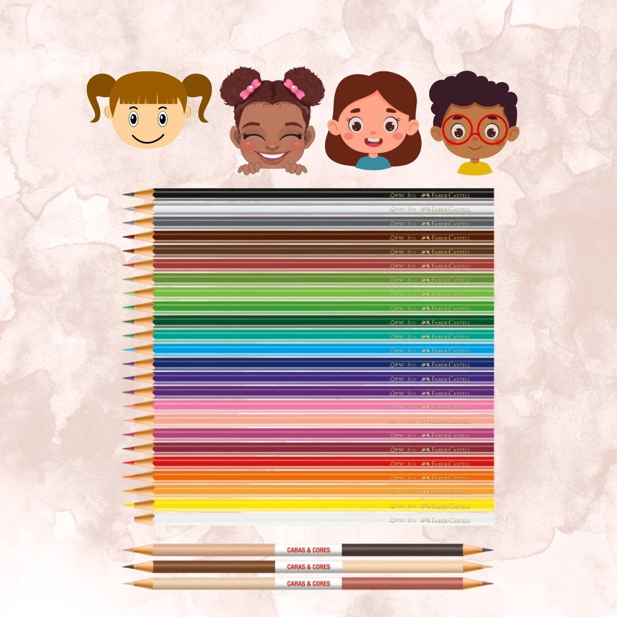 Estojo Lápis de Cor Ecolápis 24 Cores - Faber-castell 120124cc