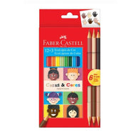 Estojo Lápis de Cor Ecolápis Caras & Cores 12 Cores + 3 Bicolor - Faber-castell 120112cc