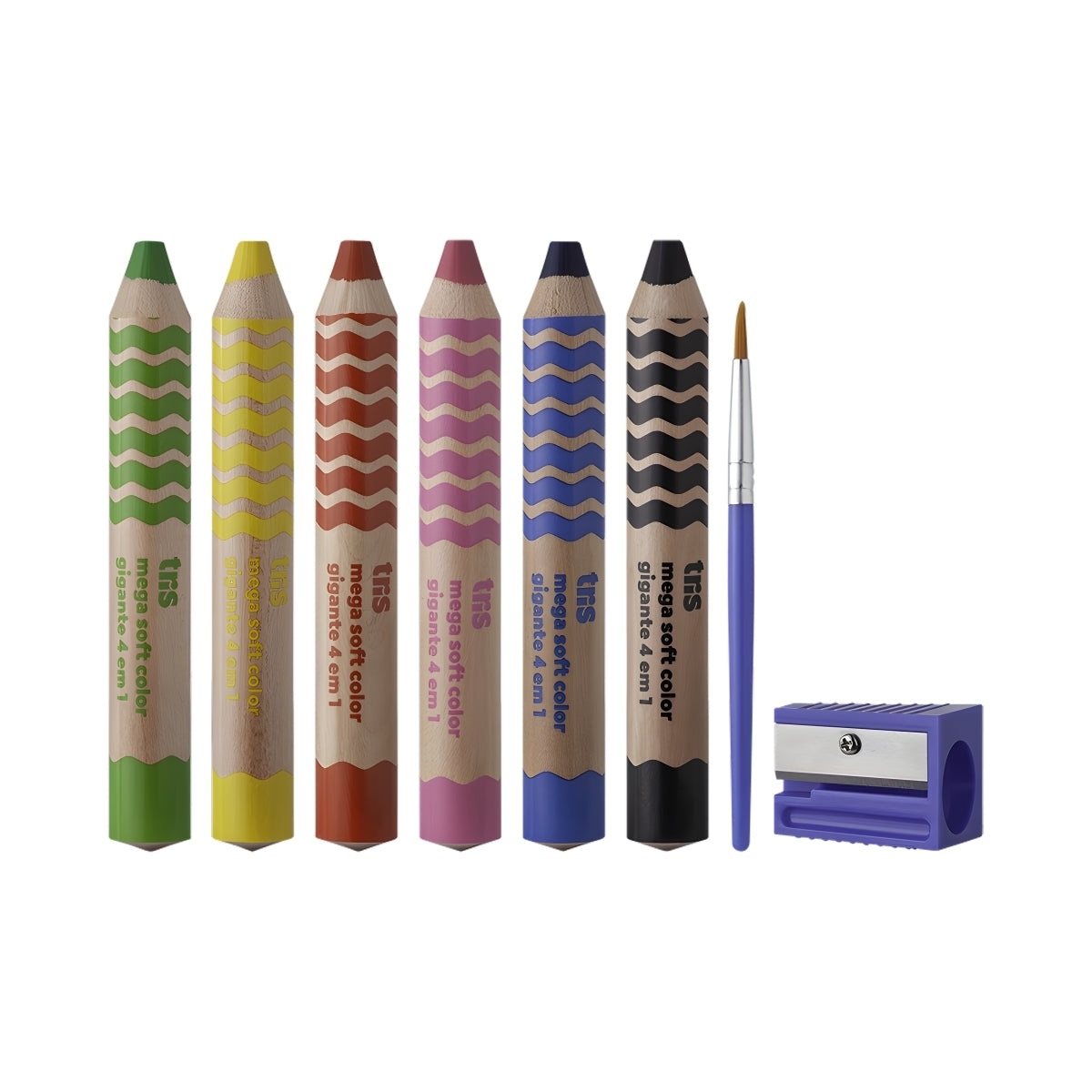 Estojo Lápis de Cor Mega Soft Color Jumbo com 8 Peças - Tris