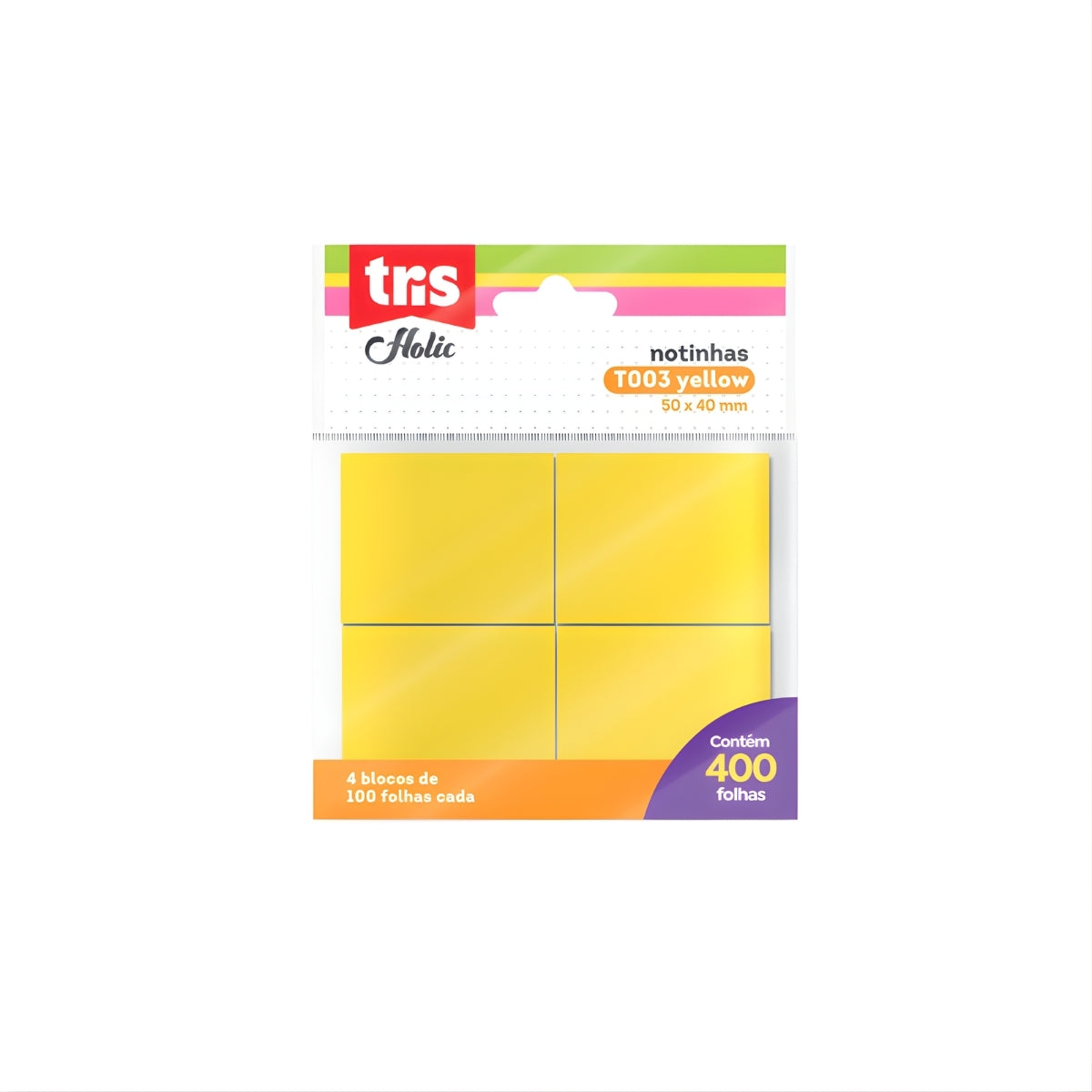 Notas Autoadesivas T003 Pop Office Amarelo - Tris