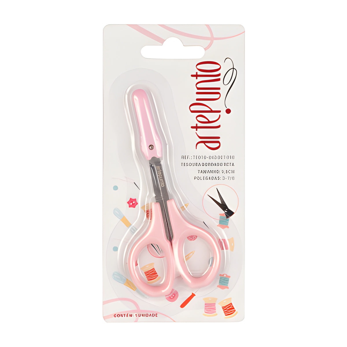 Tesoura para Bordar Ponta Reta Rosa 9,8cm - Artepunto