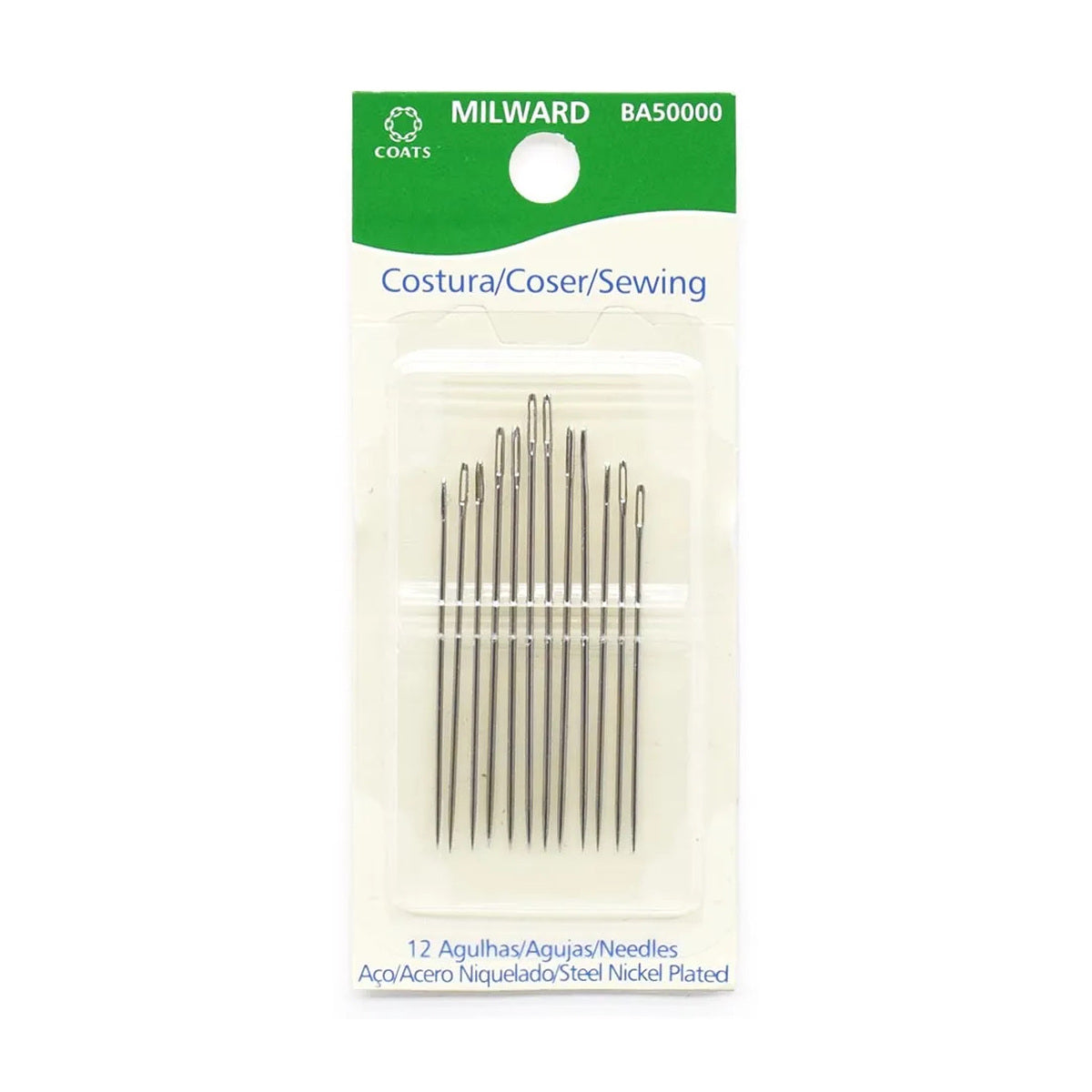 Agulha de Mão Costura Manual com 12 Unidades - Milward