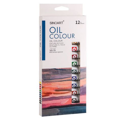 Estojo Tinta Óleo Sinoart 12ml com 12 Cores
