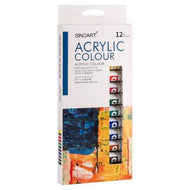 Estojo Tinta Acrilica Sinoart 12ml com 12 Cores