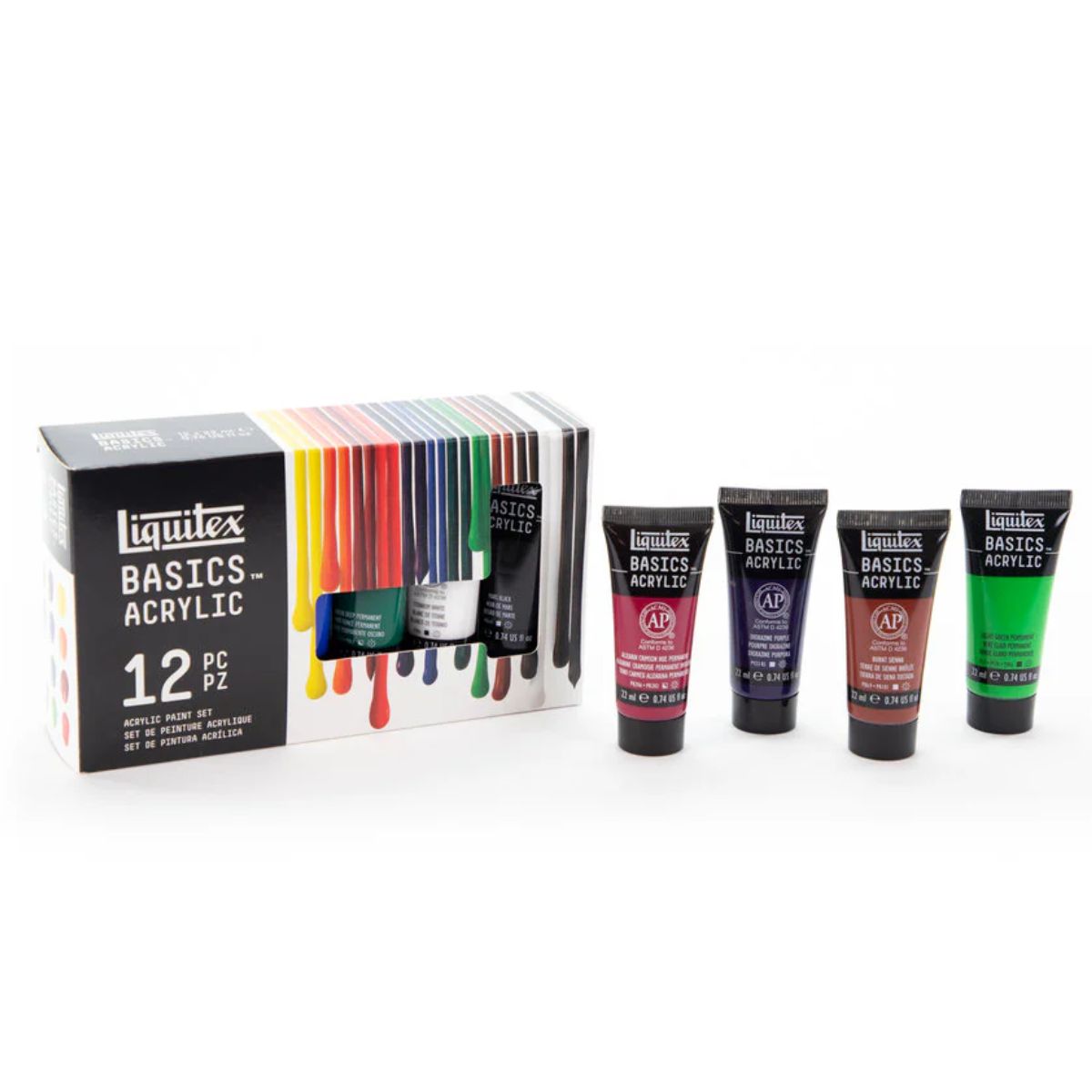 Estojo de Tinta Acrílica Liquitex Basics 22ml com 12 Cores