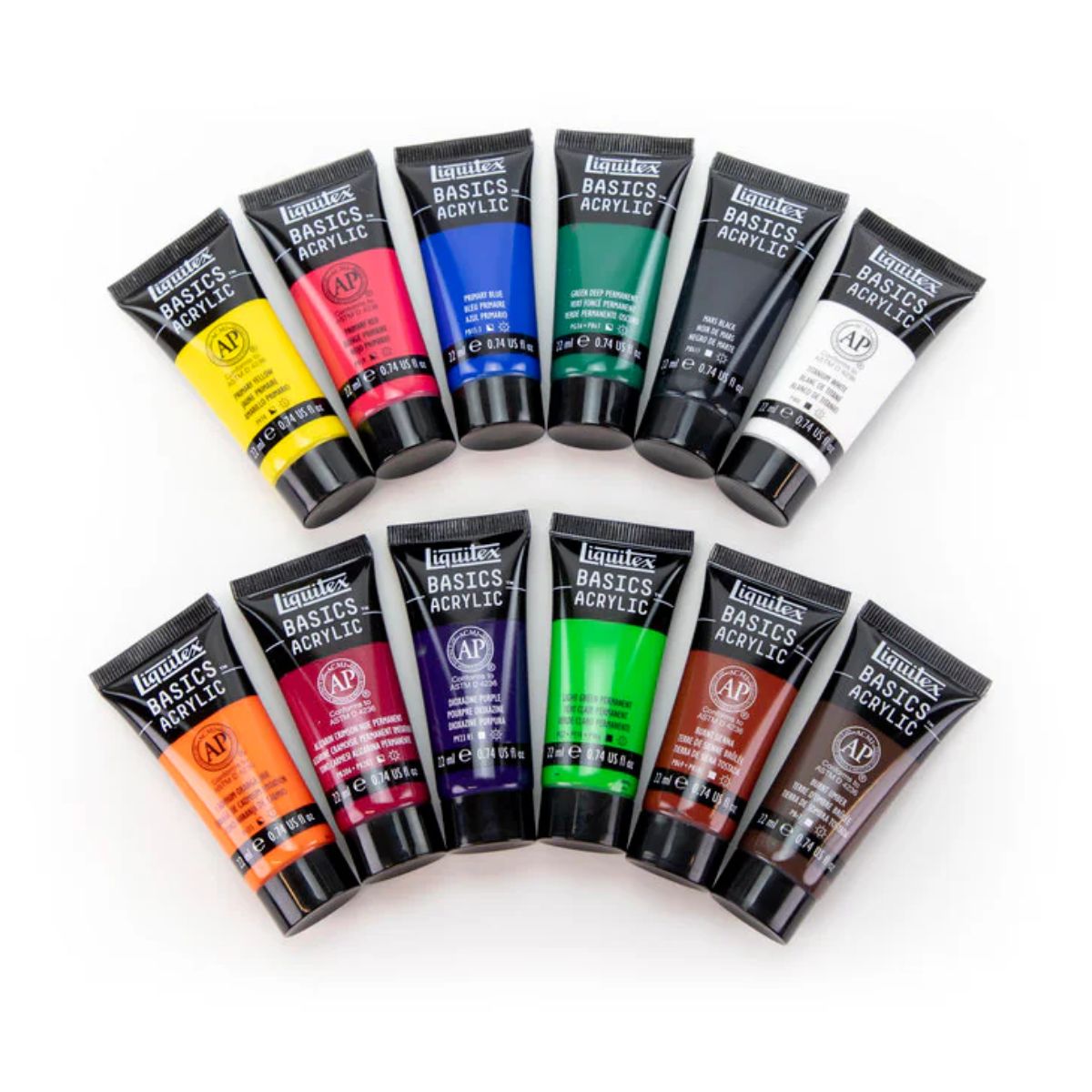Estojo de Tinta Acrílica Liquitex Basics 22ml com 12 Cores