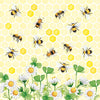Guardanapo para Decoupage Ambiente 33x33cm com 2 Unidades - Abelhas & Trevos