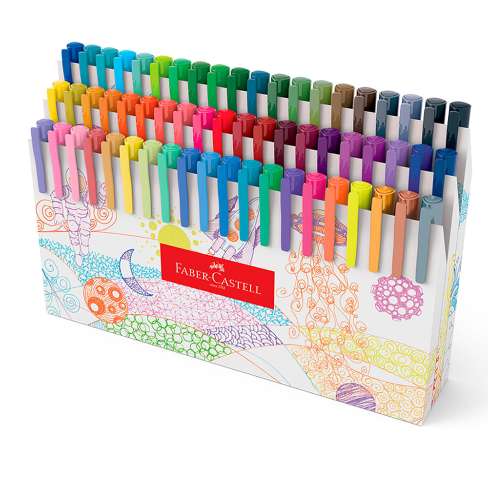 Estojo Caneta Fine Pen Colors 0,4mm com 60 Cores - Faber-castell Fpb/es60zf