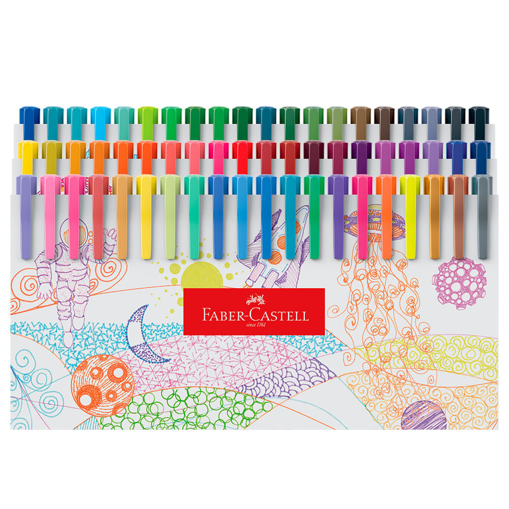 Estojo Caneta Fine Pen Colors 0,4mm com 60 Cores - Faber-castell Fpb/es60zf