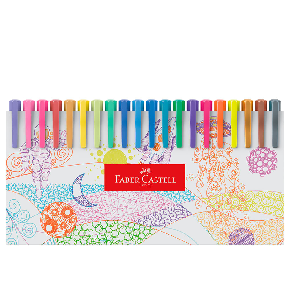 Estojo Caneta Fine Pen Colors 0,4mm com 60 Cores - Faber-castell Fpb/es60zf