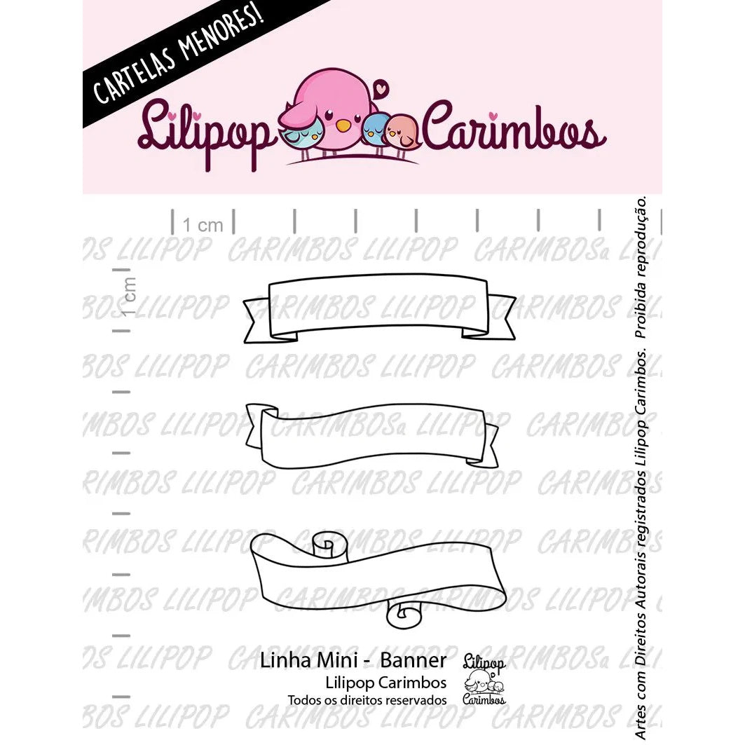 Cartela de Carimbos Banner em Fotopolímero para Artesanato e Scrapbook - Lilipop