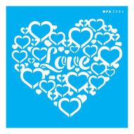 Stencil Opa 14x14cm - Coração Love - 3084