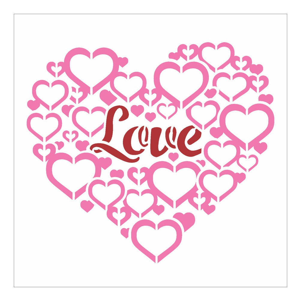 Stencil Opa 14x14cm - Coração Love - 3084