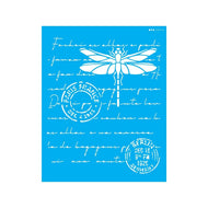 Stencil Opa 20x25cm - Carta Antiga Libelula - 3096