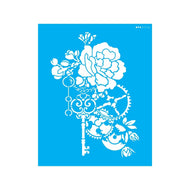Stencil Opa 20x25cm - Steampunk Art Rosa e Engrenagem - 3116
