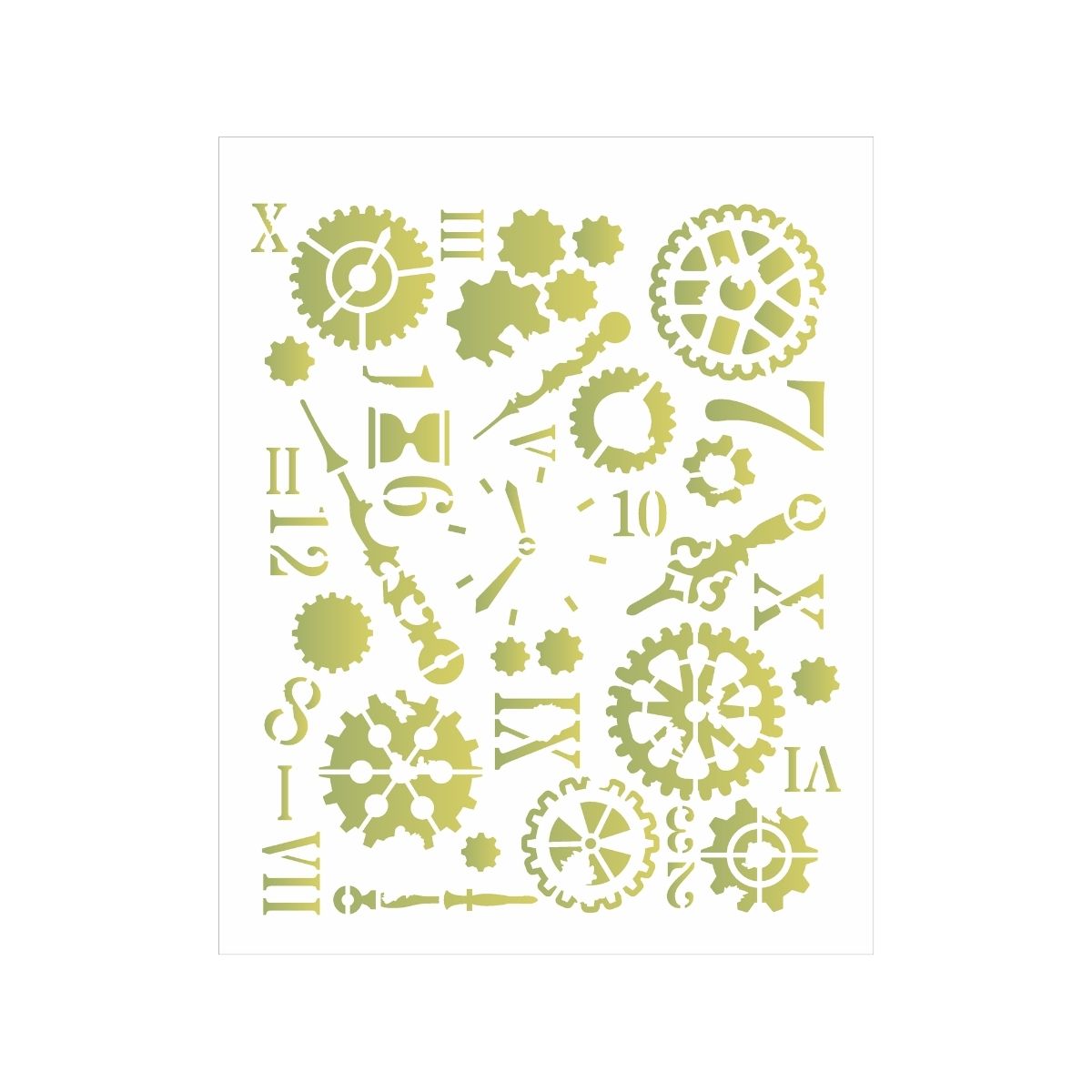 Stencil Opa 20x25cm - Steampunk Art Engrenagens - 3115