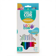 Estojo Lápis Madeira Leoclean com 12 Cores 72111 - Leo & Leo