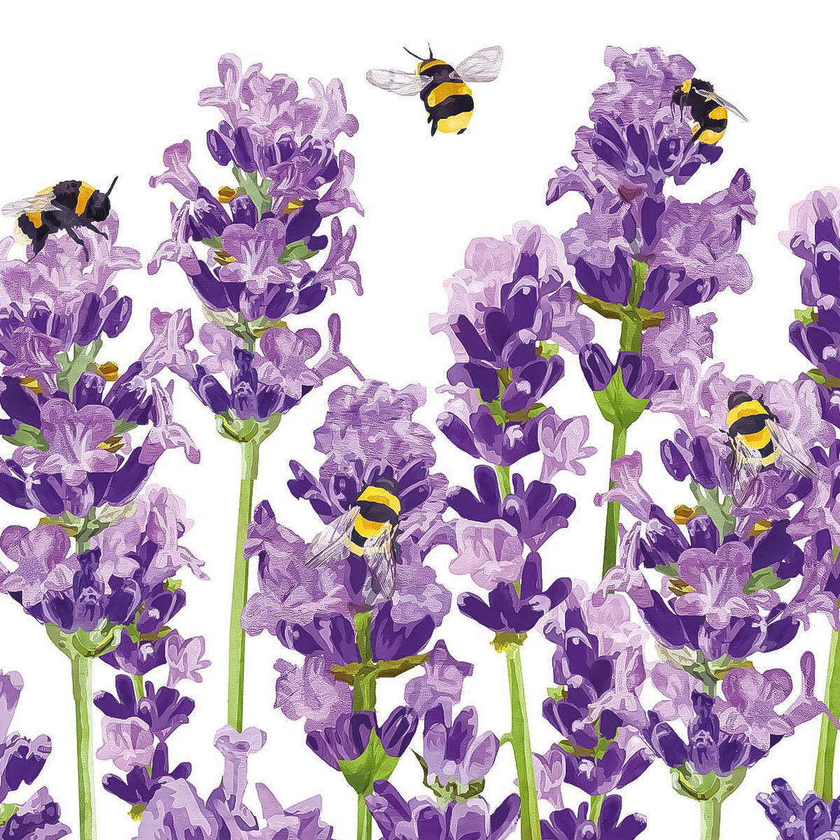 Guardanapo para Decoupage Ambiente 33x33cm com 20 Unidades - Abelhas e Lavanda