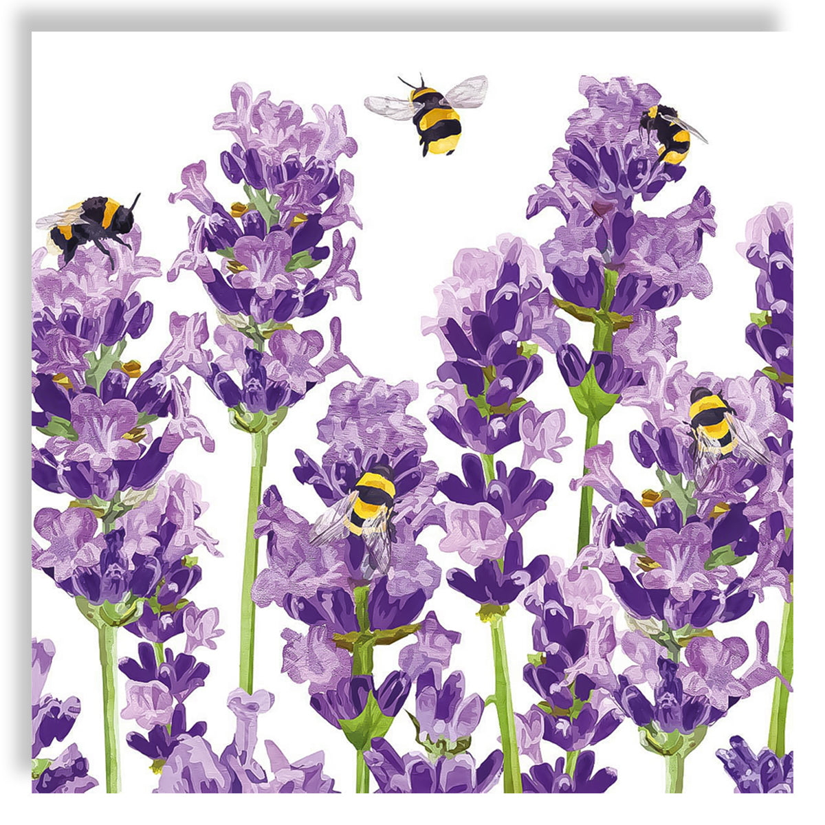 Guardanapo para Decoupage Ambiente 33x33cm com 20 Unidades - Abelhas e Lavanda