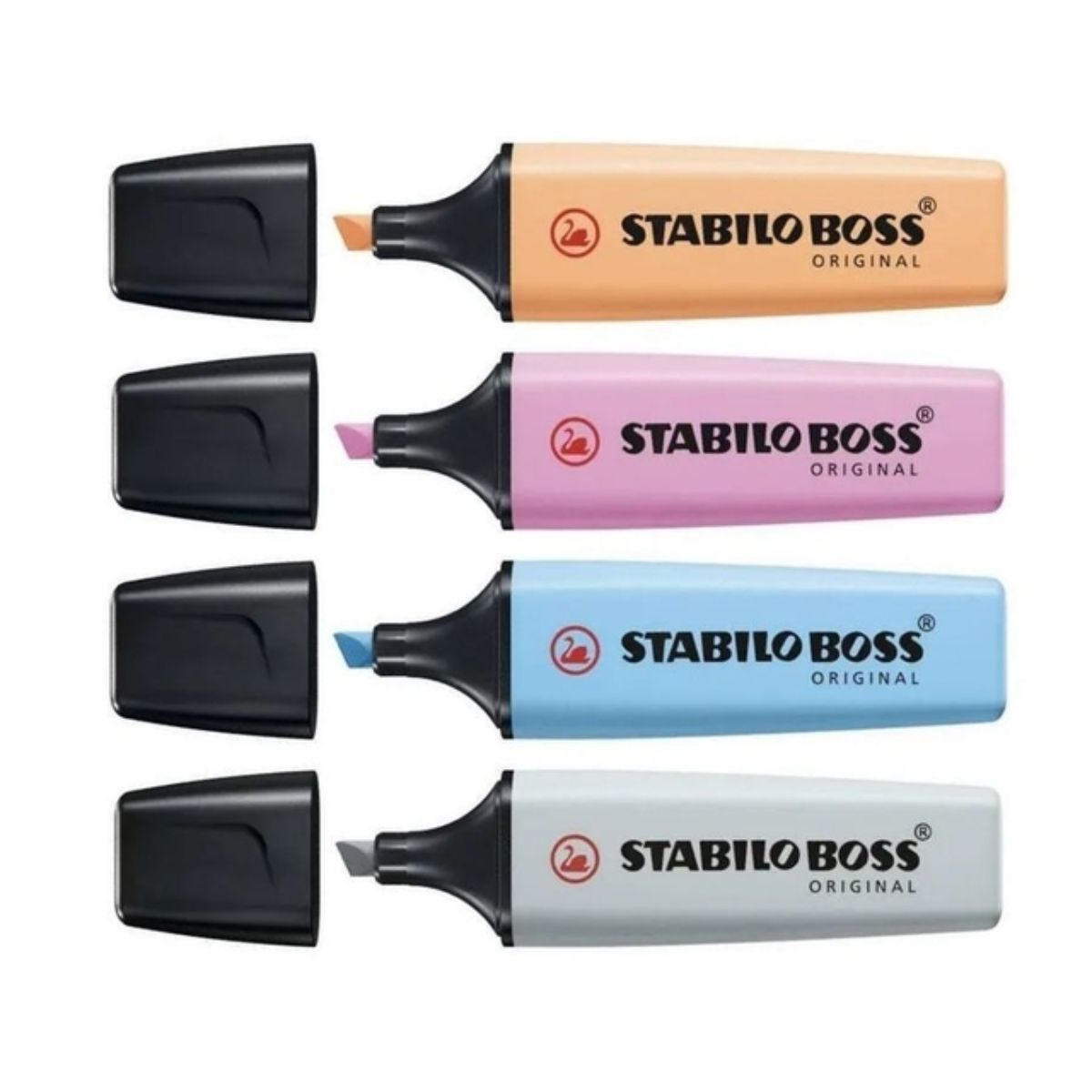 Estojo Marca Texto Boss Stabilo 5.0Mm com 04 Cores Pastel - 527706