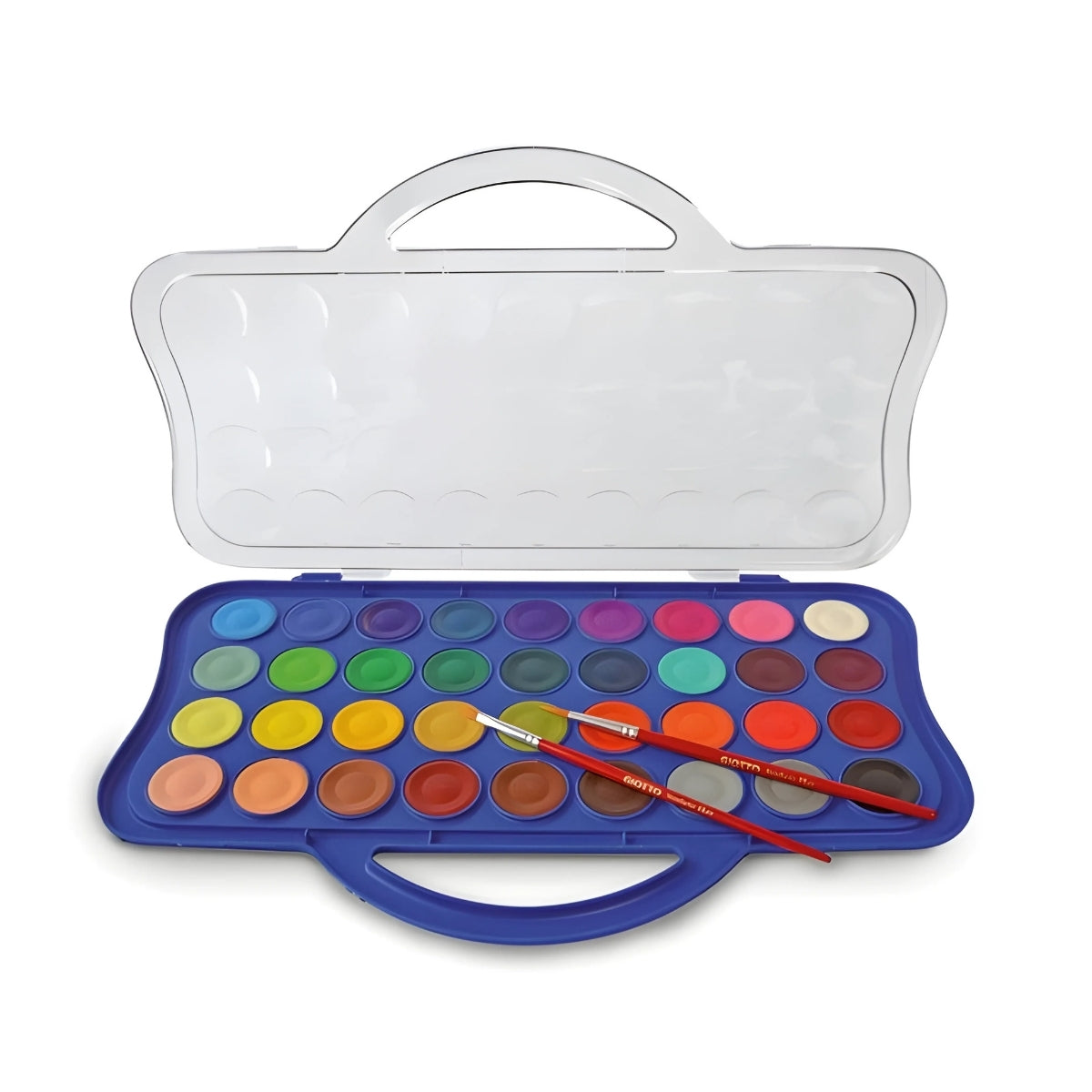 Estojo de Tinta Aquarela em Pastilha Mini Giotto 36 Cores 23mm com 2 Pincéis 352700