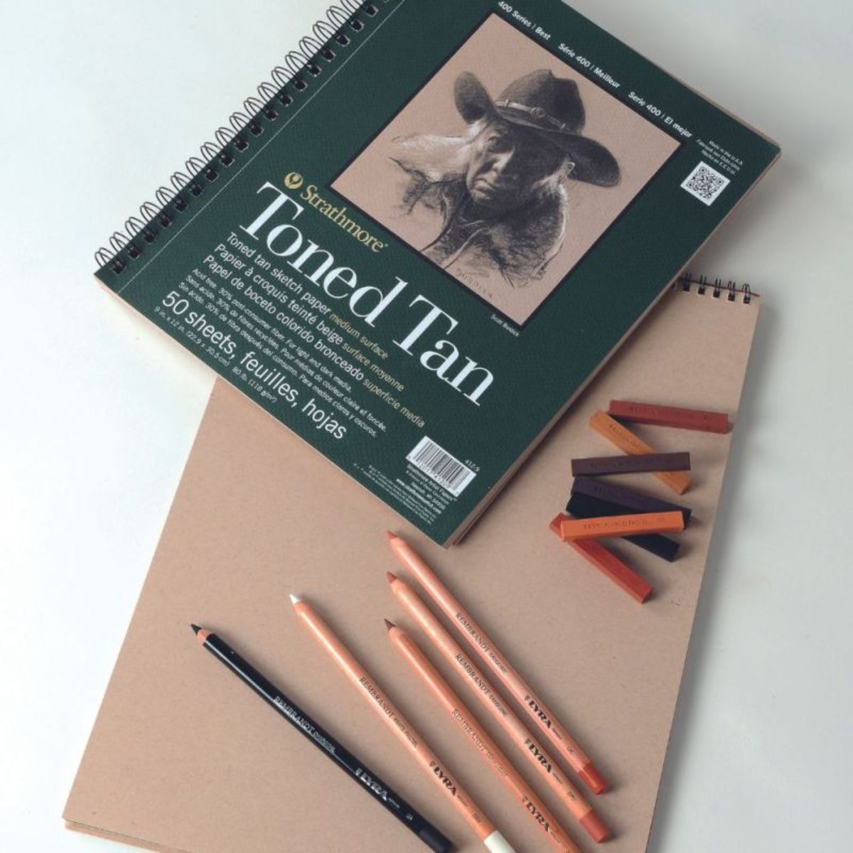 Bloco Papel Strathmore Toned Sketch Tan 118gr 22,9x30,5cm 50 Folhas Marrom