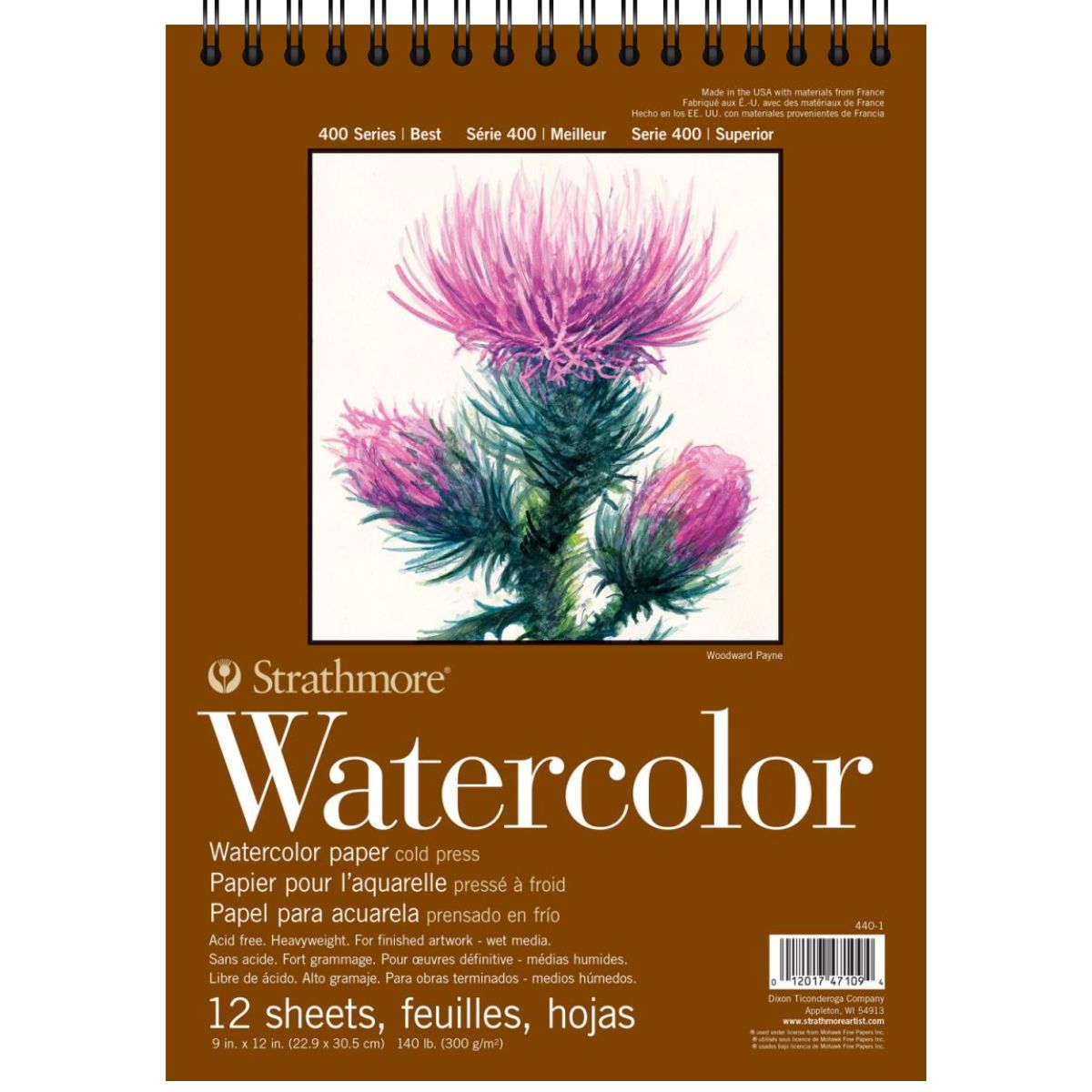 Bloco Papel Strathmore Aquarela 300g 22,9x30,5cm 12 Folhas