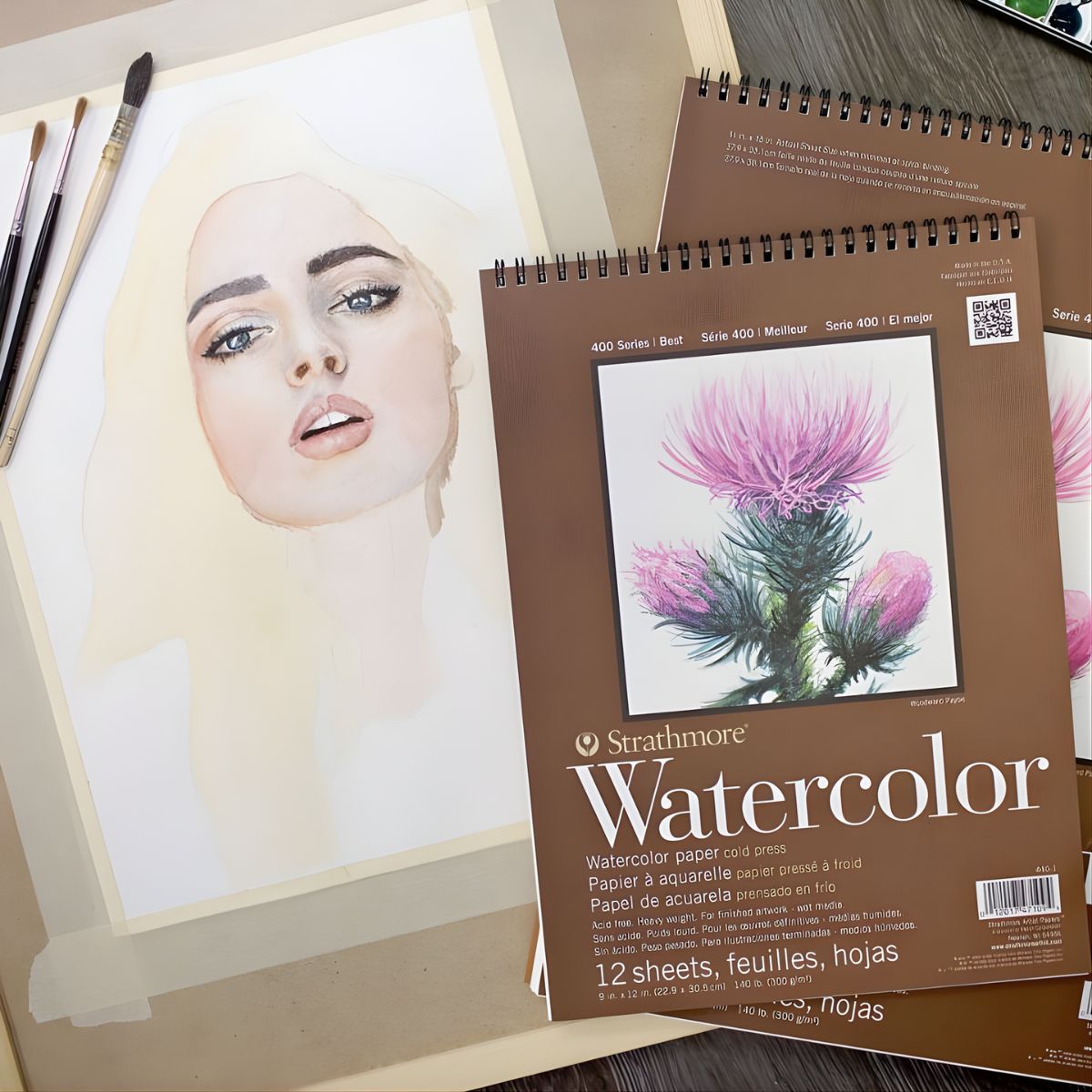 Bloco Papel Strathmore Aquarela 300g 22,9x30,5cm 12 Folhas