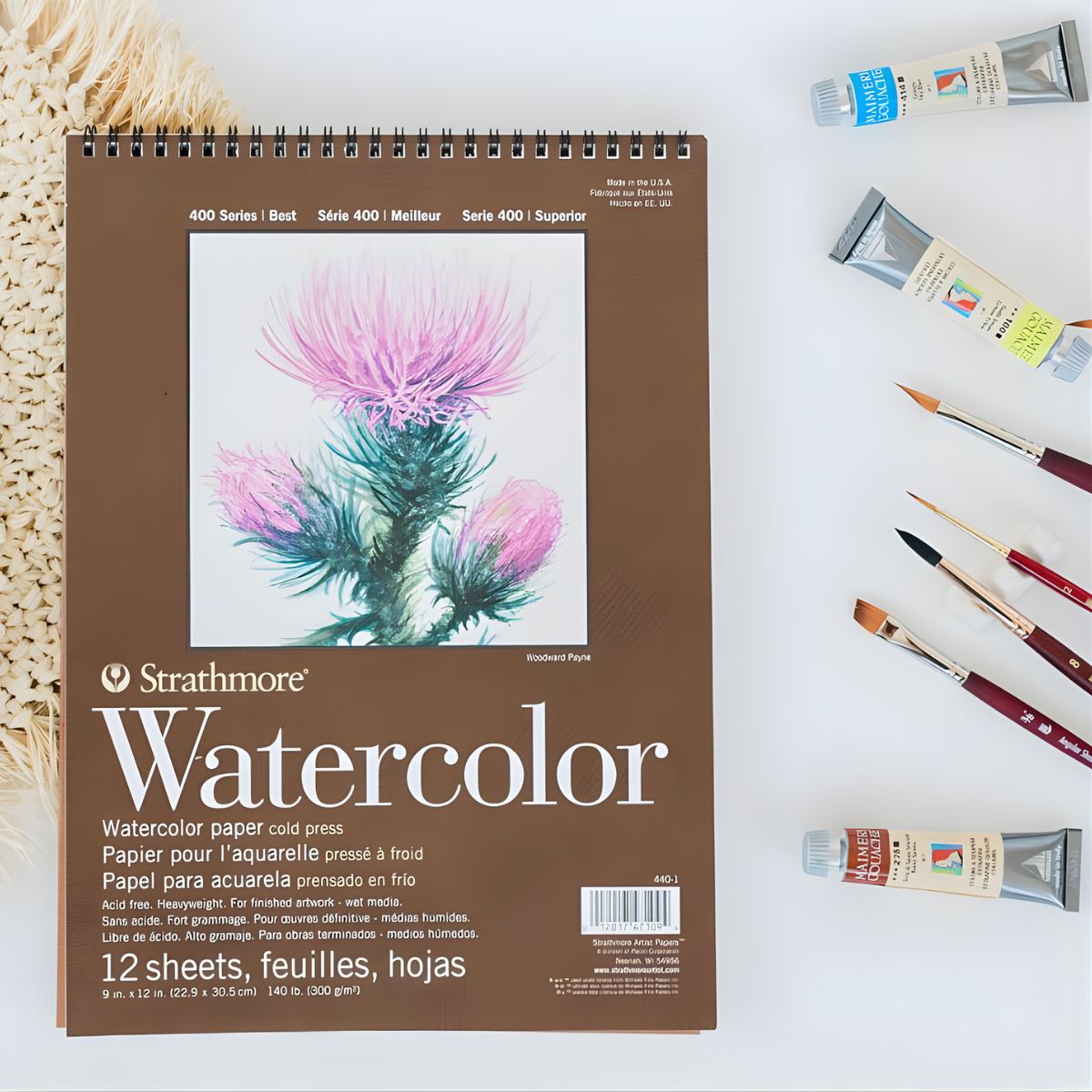Bloco Papel Strathmore Aquarela 300g 22,9x30,5cm 12 Folhas