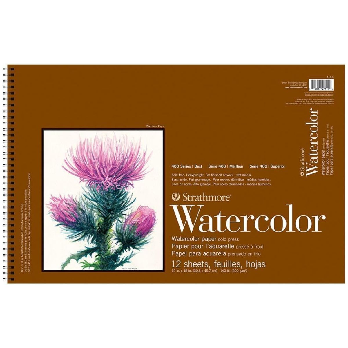 Bloco Papel Strathmore Aquarela 300g 30,4x45,7cm 12 Folhas