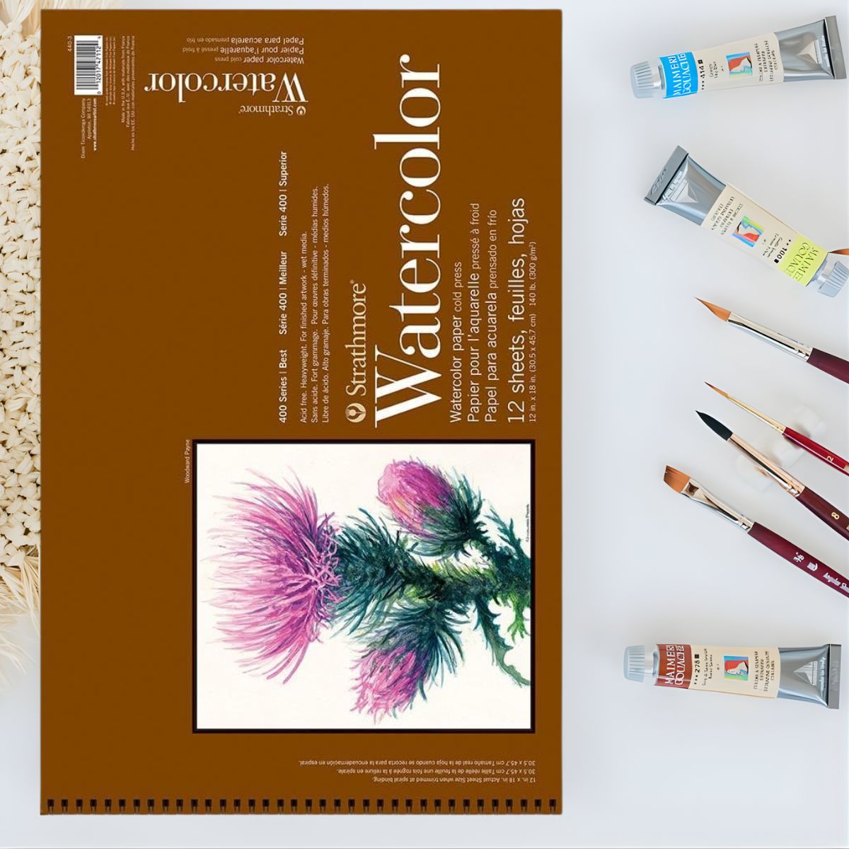 Bloco Papel Strathmore Aquarela 300g 30,4x45,7cm 12 Folhas