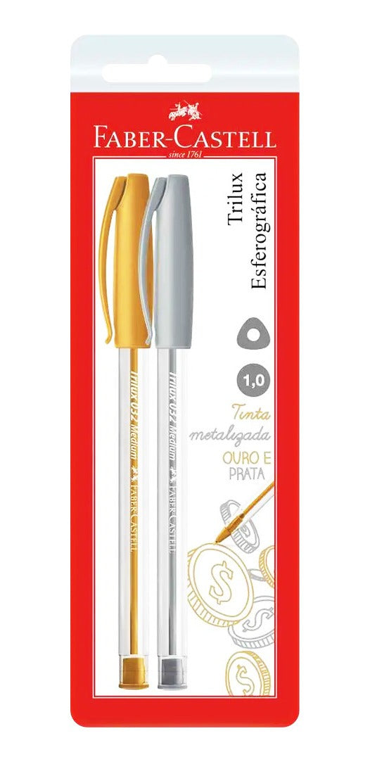 Caneta Esferográfica Trilux Colors 1,0mm com 4 Cores - Faber-castell Sm/032po Kit