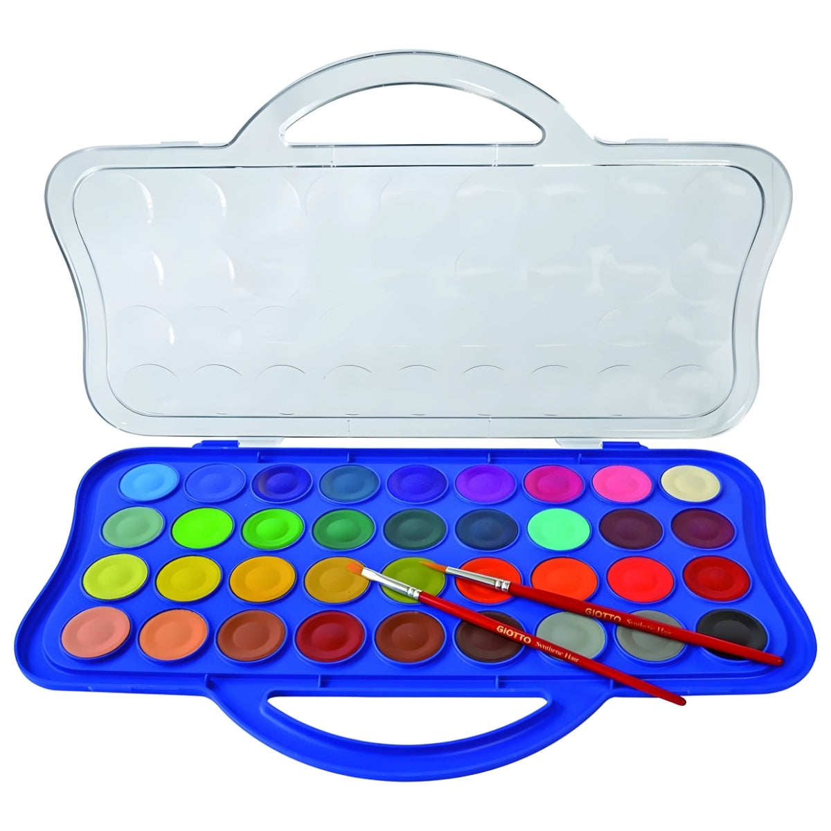 Estojo de Tinta Aquarela em Pastilha Giotto 36 Cores 30mm com 2 Pincéis 353600