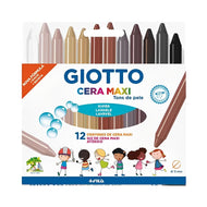 Estojo de Giz de Cera Giotto Maxi 12 Cores - Tons de Pele 202302es