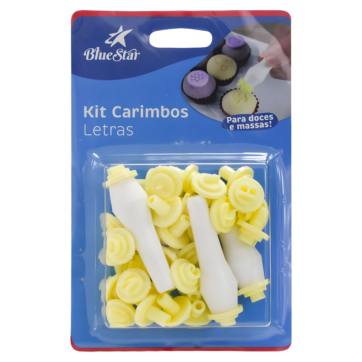 Kit Carimbos Letras 1,5cm para Doces Amarelo com 35 Peças - Bluestar