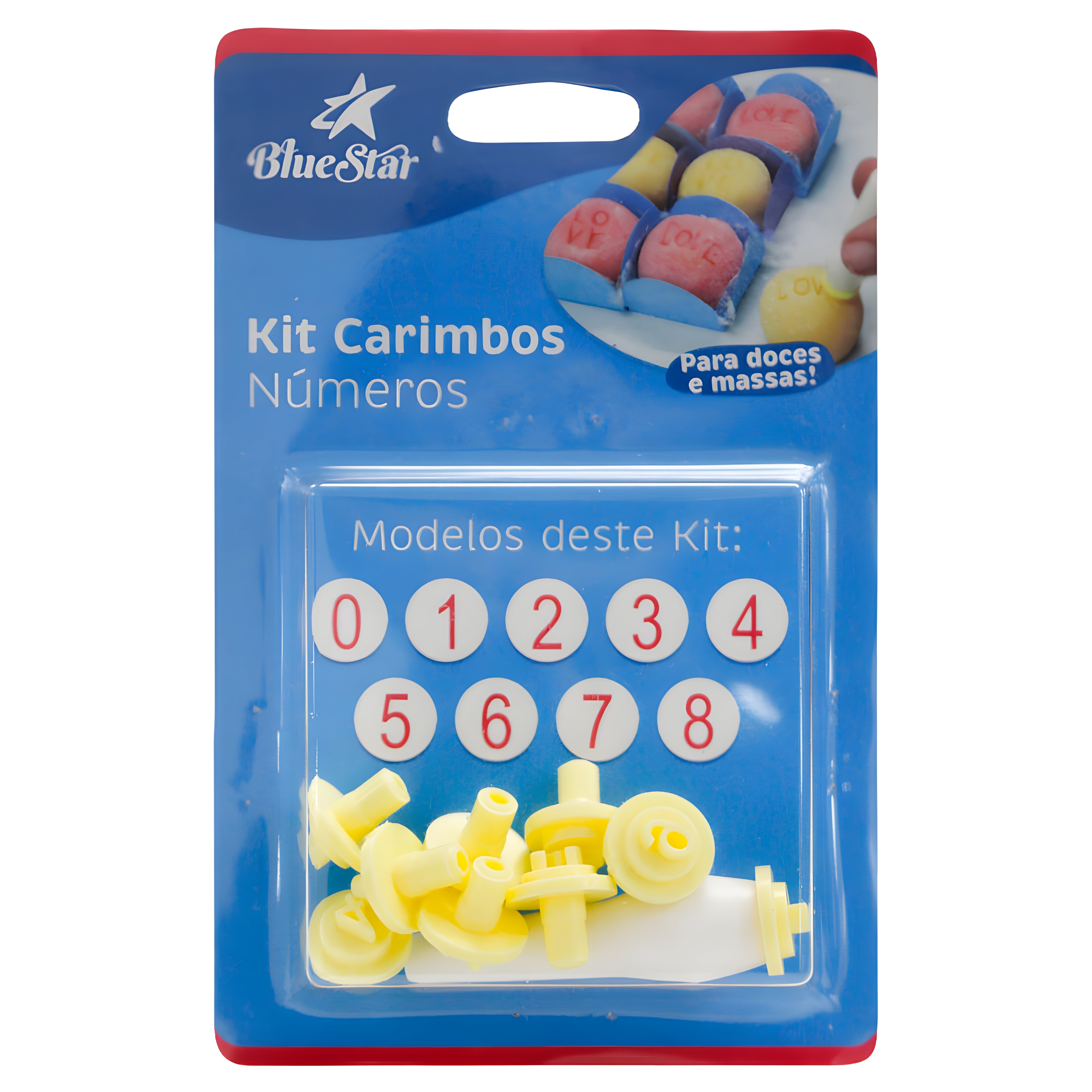 Kit Carimbos Números para Doces Amarelo com 10 Peças - Bluestar