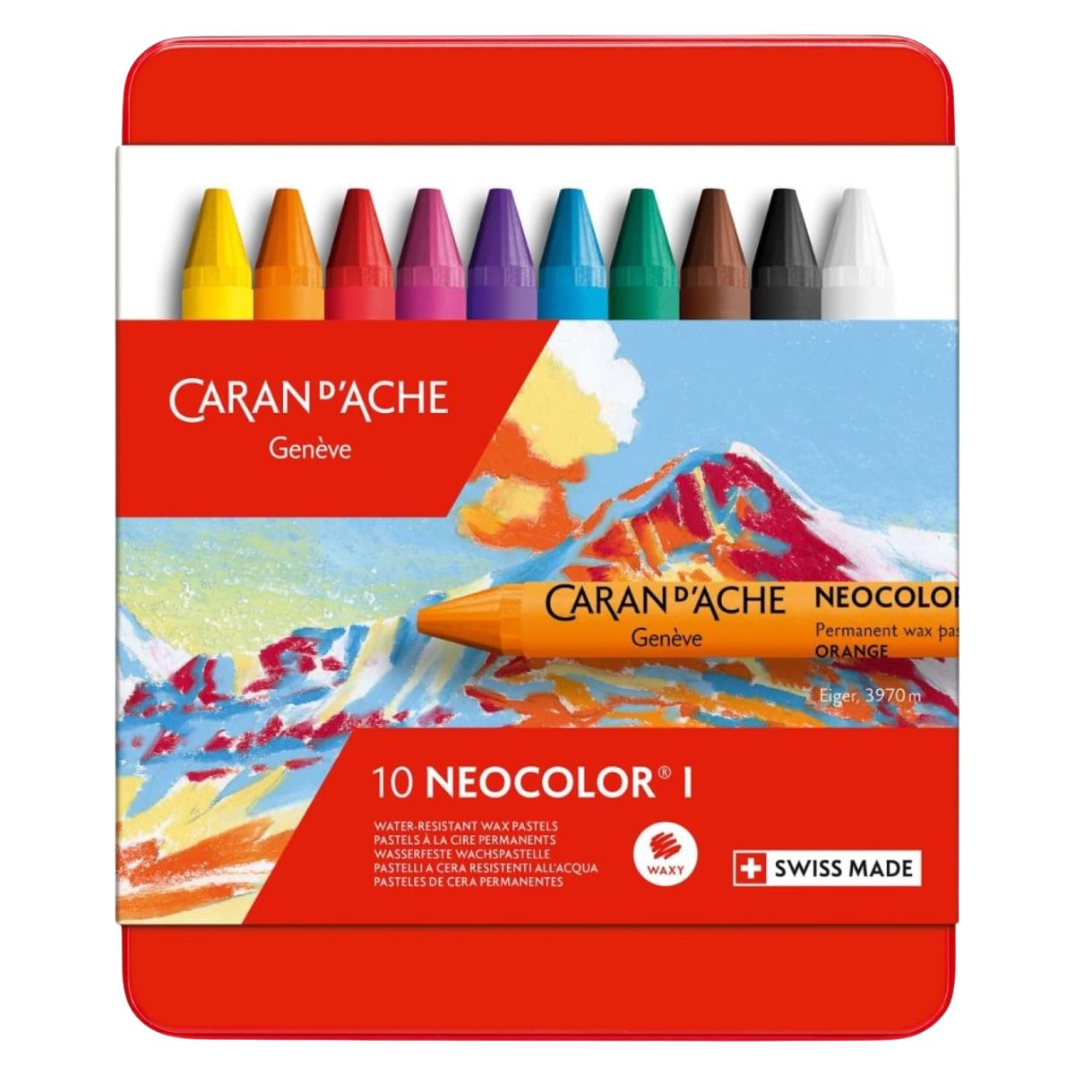 Estojo Giz Pastel Oleoso Caran D'ache Neocolor I com 10 Cores