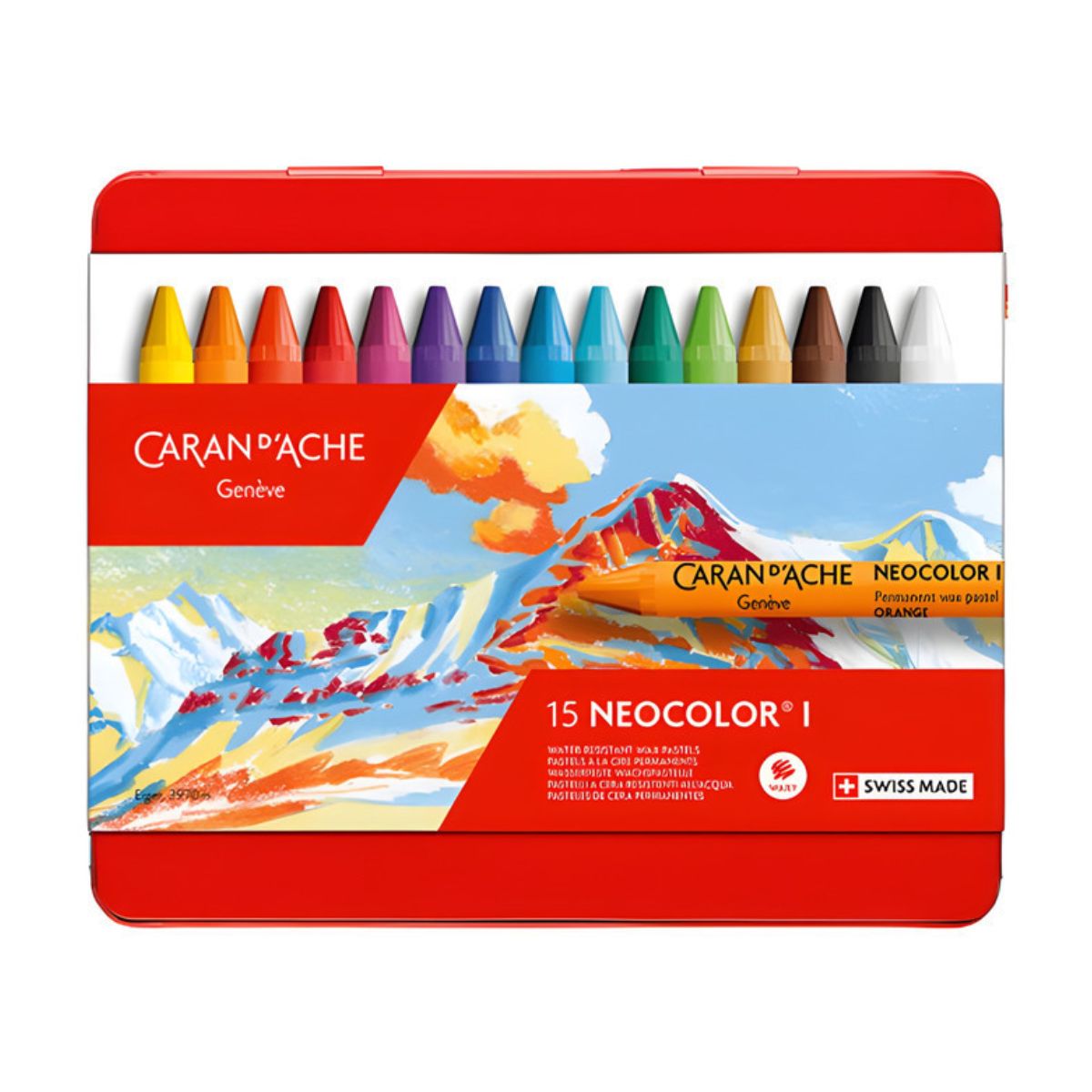 Estojo Giz Pastel Oleoso Caran D'ache Neocolor I com 15 Cores