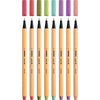 Canetas Fineliner Point 88 Novas Cores 0,4mm 8 Cores para Desenho e Escrita Fina - Stabilo