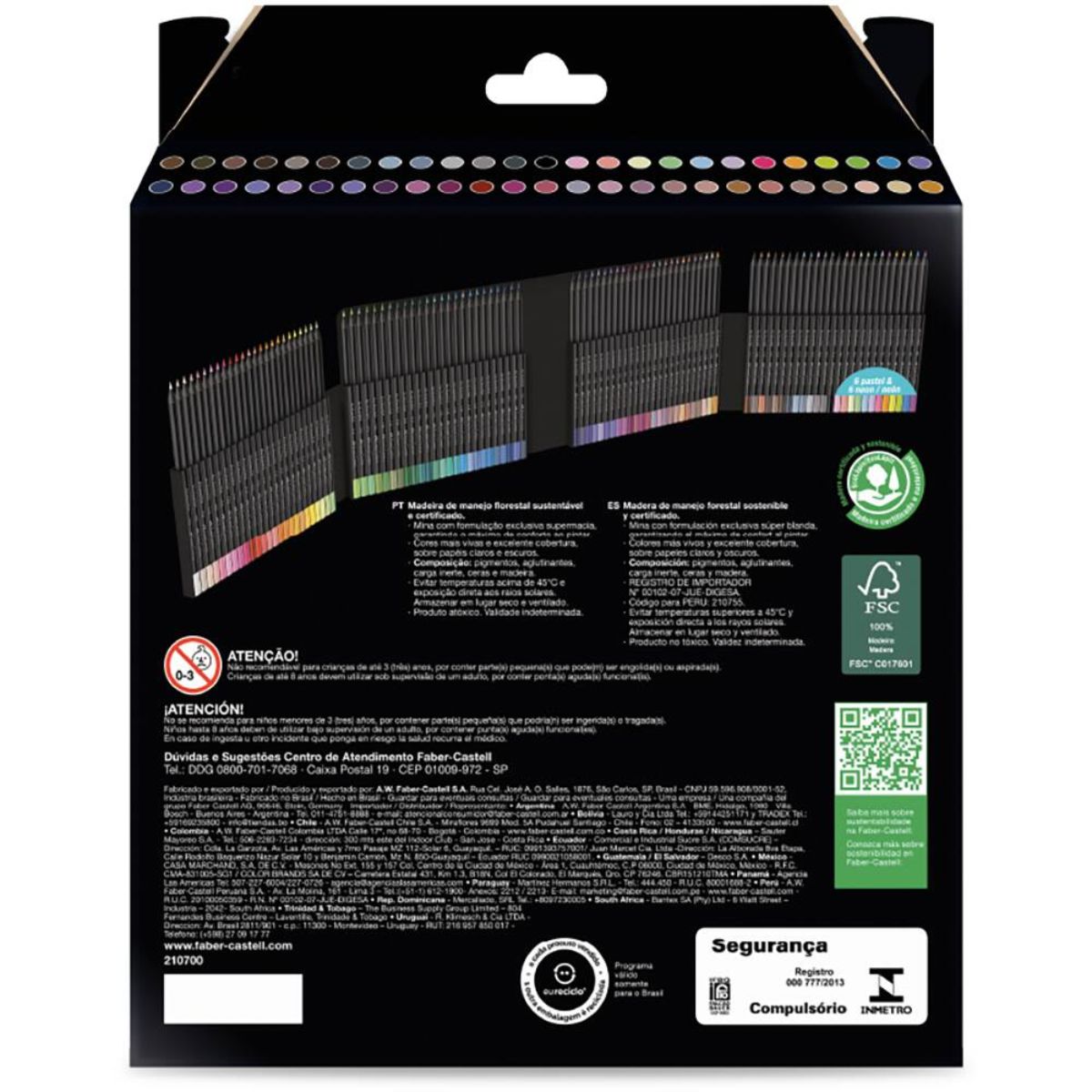 Estojo Lápis de Cor Supersoft 100 Cores Vivas - Faber-castell 210700