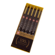 Kit de Canetas Pigma Micron Black Barrel Edição Limitada 100 Anos com 5 Peças Xsdkb-5a Sakura