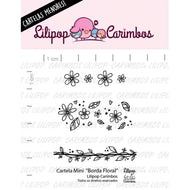 Cartela de Carimbos Borda Floral em Fotopolímero para Artesanato e Scrapbook - Lilipop