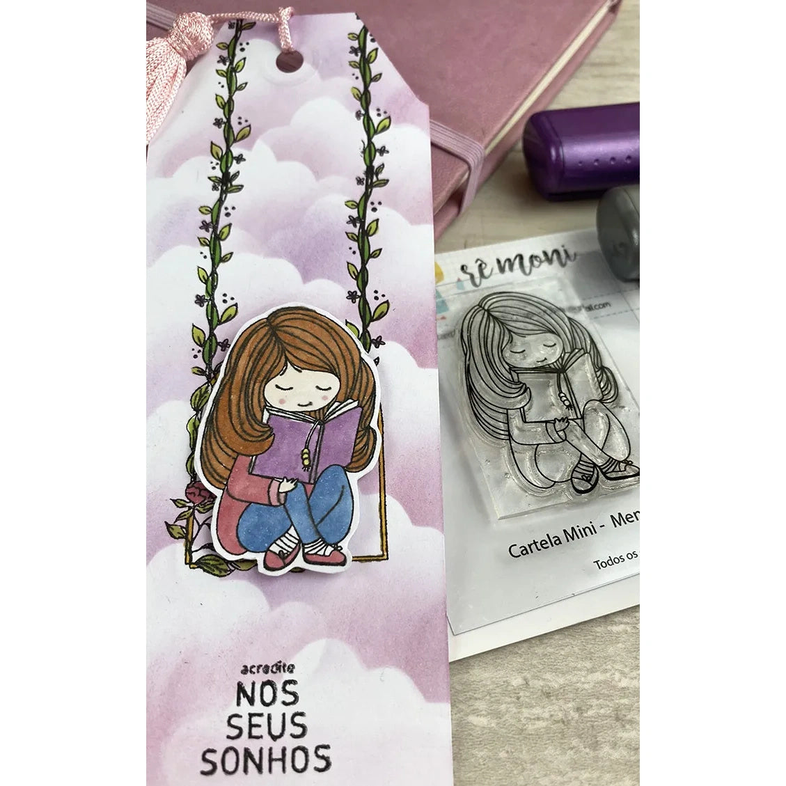 Cartela de Carimbos Borda Floral em Fotopolímero para Artesanato e Scrapbook - Lilipop