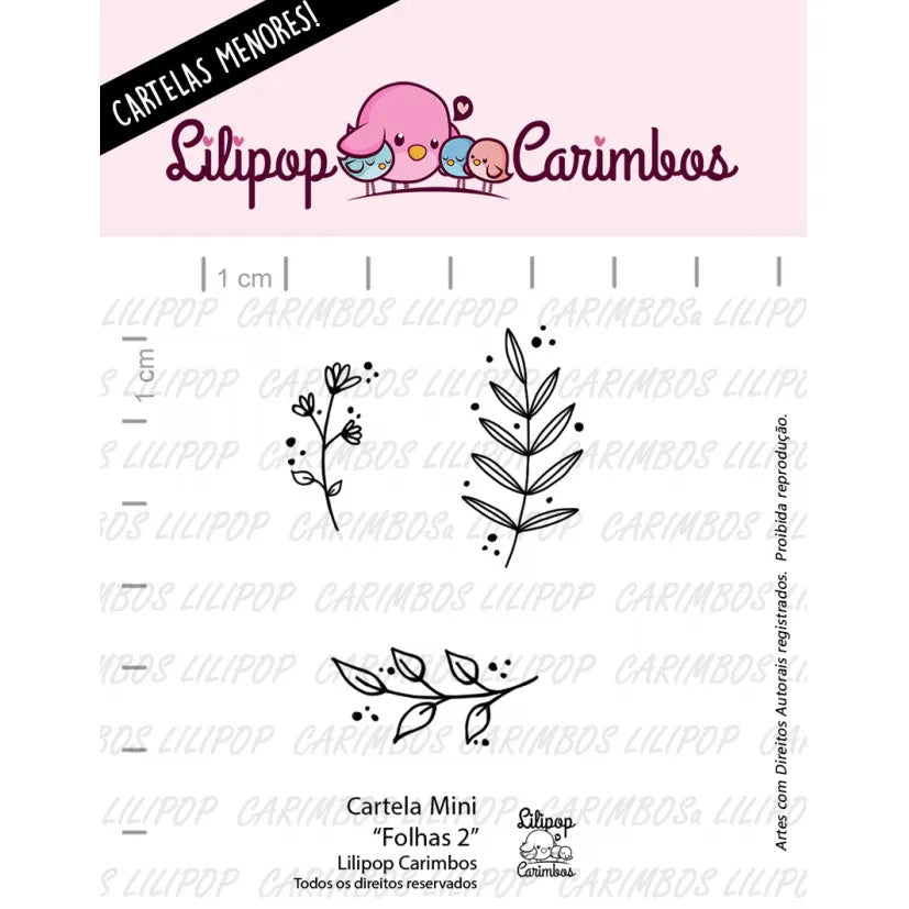 Cartela de Carimbos Folhas 2 em Fotopolímero para Artesanato e Scrapbook - Lilipop