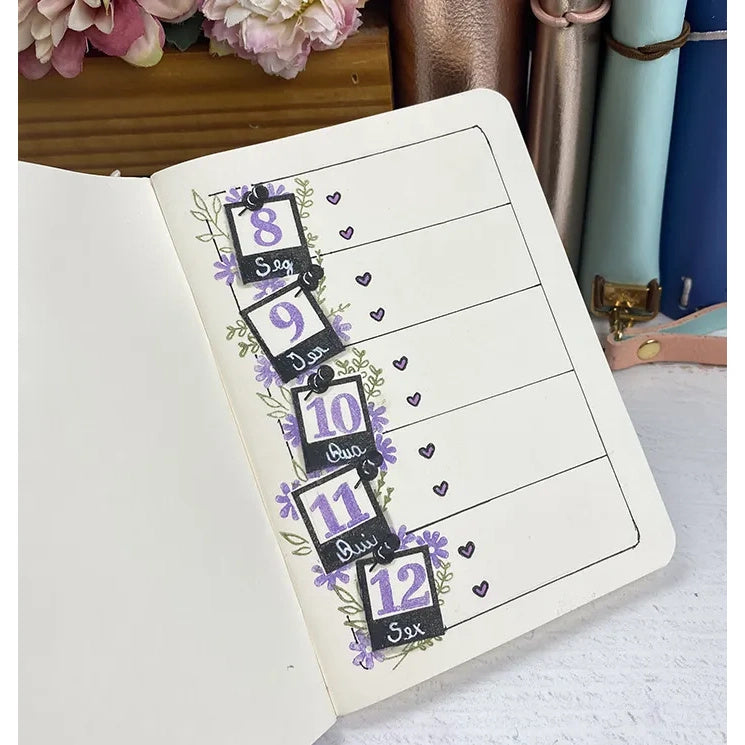 Cartela de Carimbos Folhas 2 em Fotopolímero para Artesanato e Scrapbook - Lilipop